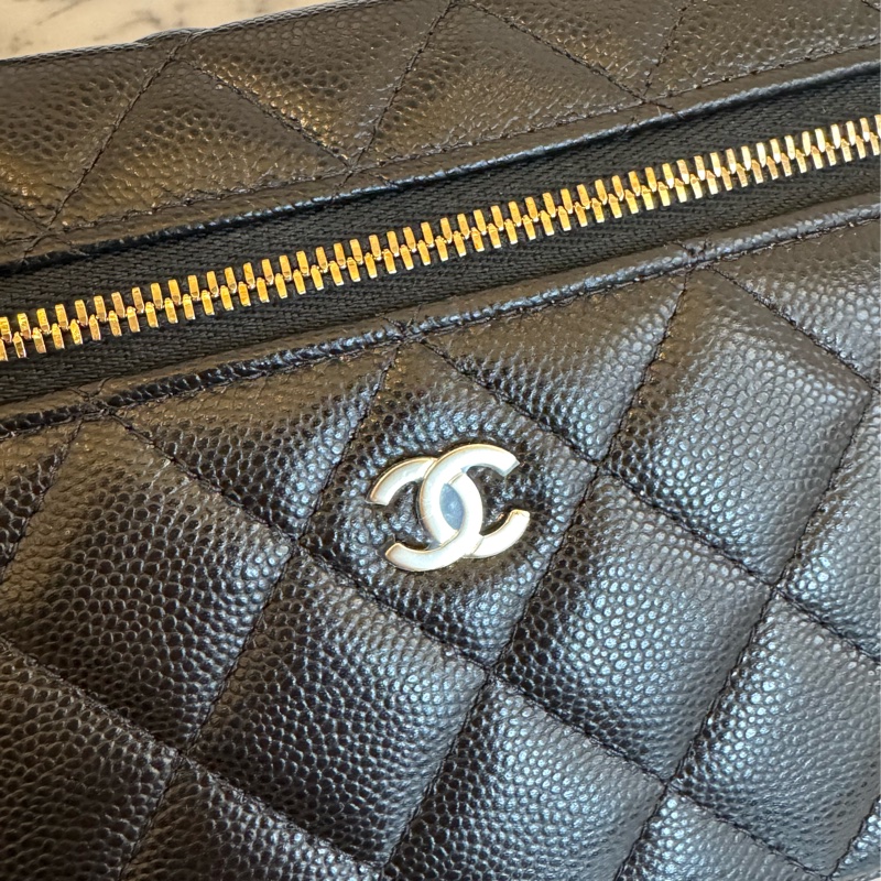 chanel黑荔枝金雙C飯盒手提兩用包-14