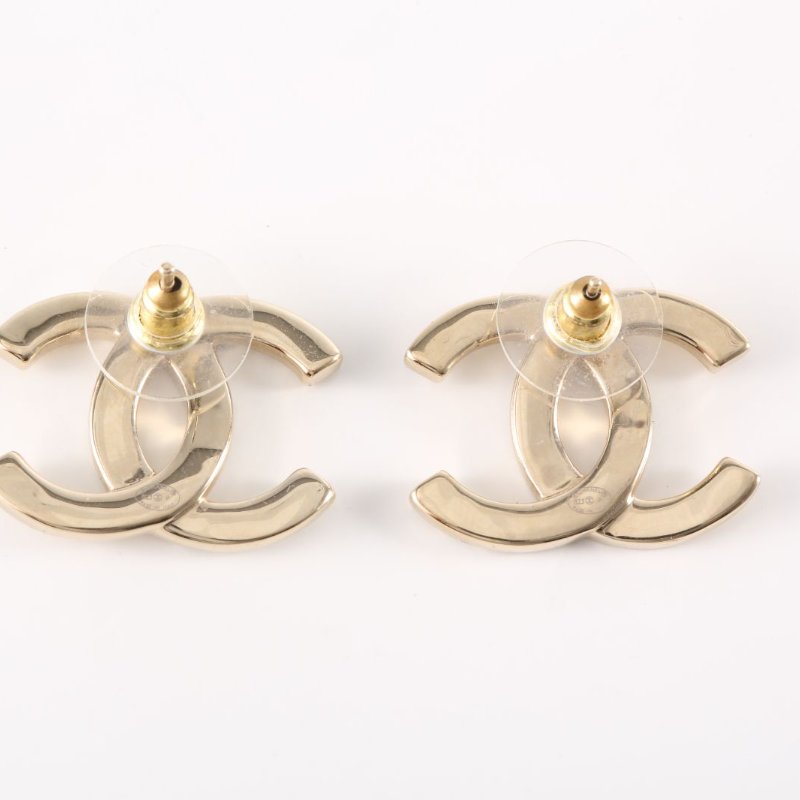 CHANEL 合金23P半鑽雙C耳釘耳環-3
