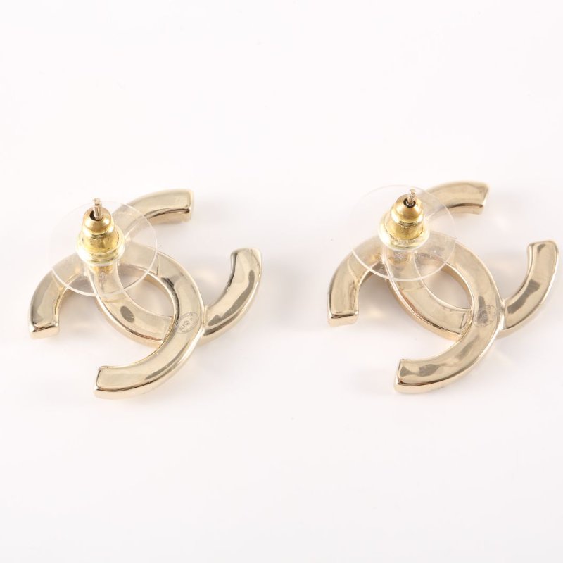 CHANEL 合金23P半鑽雙C耳釘耳環-4