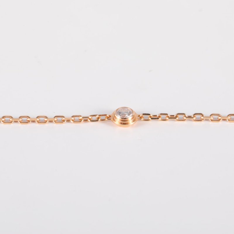 Cartier CARTIERD&#039;AMOUR單鑽手鏈小號18K玫瑰金/鑽石S-M碼玫瑰金18K手鍊／手環-2
