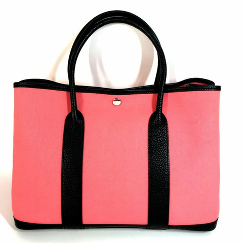 愛馬仕 Garden Party PM Toile Officier 雙色手提包、單肩包、托特包，皮革材質，女士，粉紅色