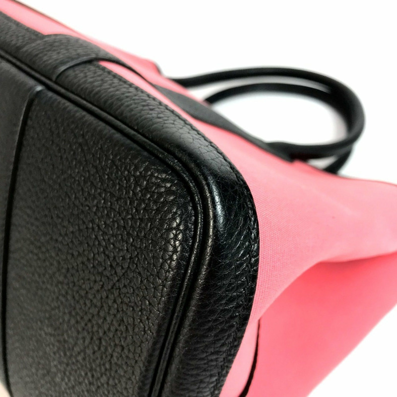 愛馬仕 Garden Party PM Toile Officier 雙色手提包、單肩包、托特包，皮革材質，女士，粉紅色-6