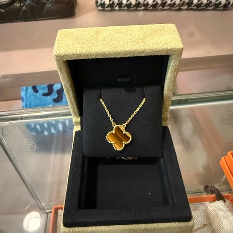 VCA虎眼石四葉草頸鏈