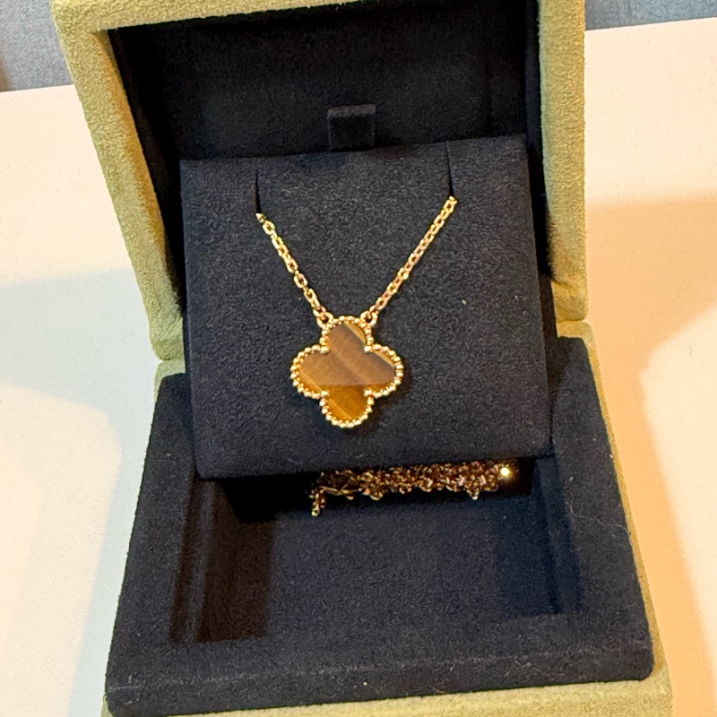 VCA虎眼石四葉草頸鏈-3