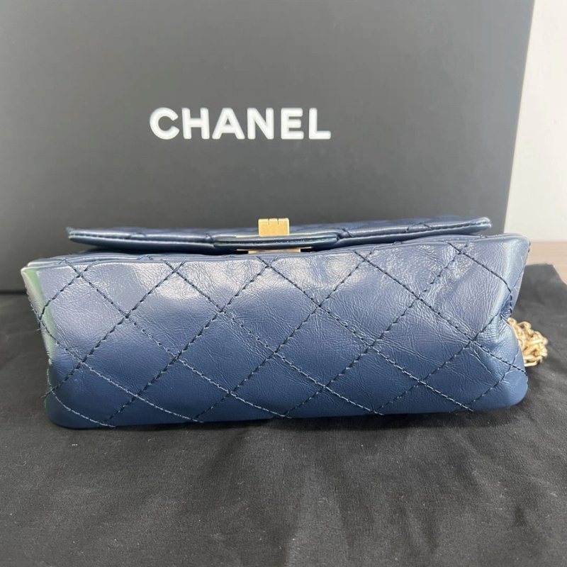 CHANEL 藍金2.55大mini 20*15.5*6 99新配件盒子塵袋購證-3