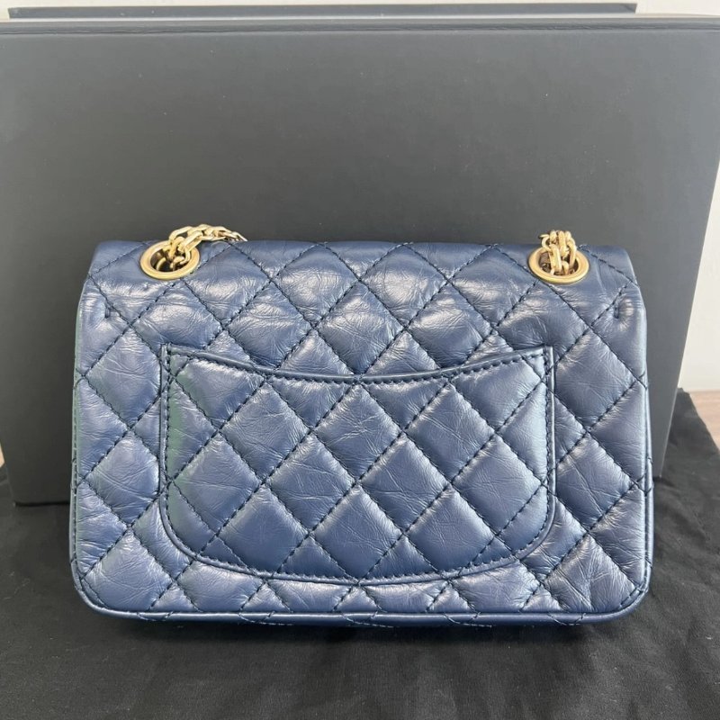 CHANEL 藍金2.55大mini 20*15.5*6 99新配件盒子塵袋購證-5