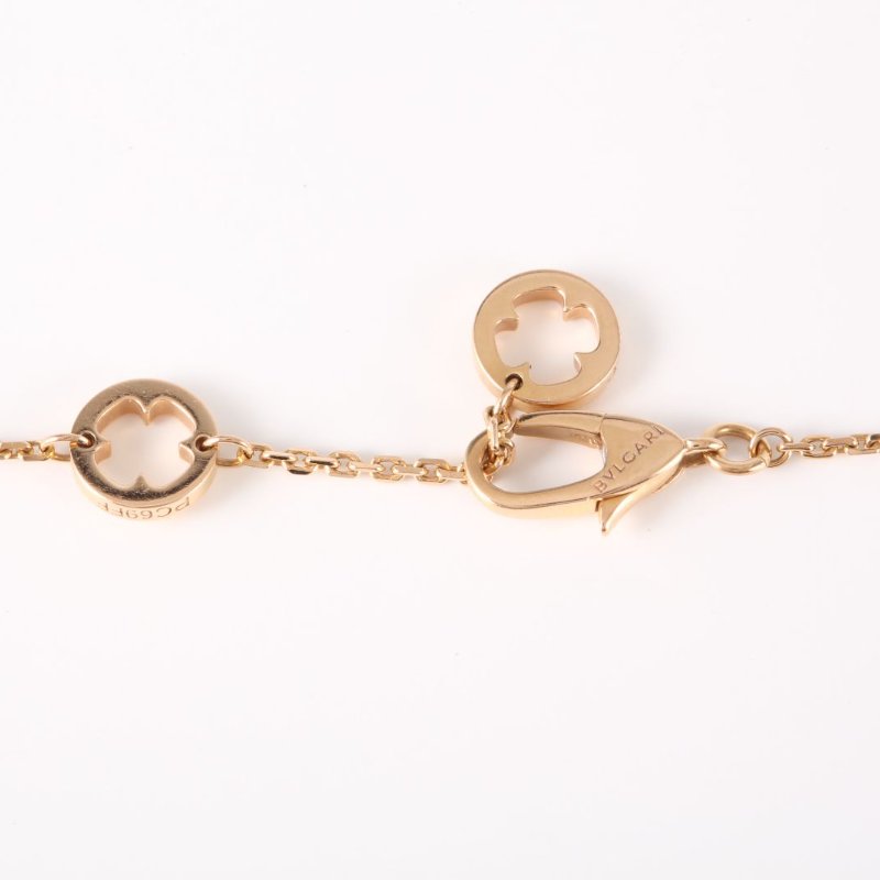 BVLGARI 18K玫瑰金鑽石玫瑰金Fiorever詠綻系列花朵滿鑽項鏈大號18K/18K/項鍊-4