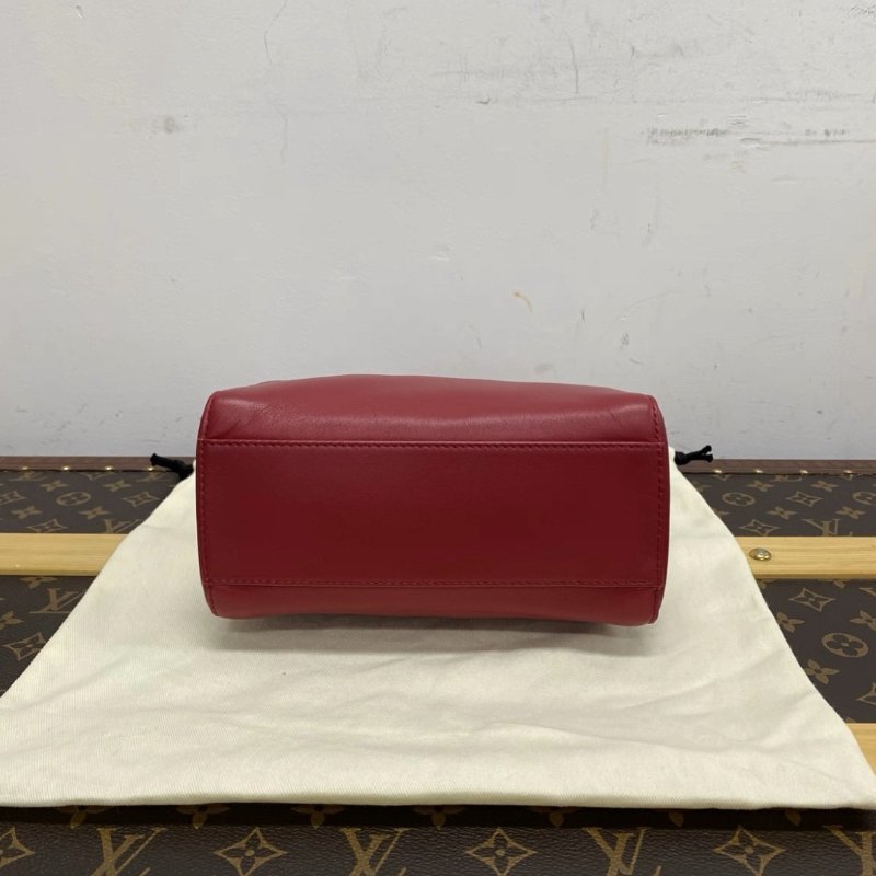 FENDI peekaboo mini紅金鑽扣肩背斜背手提包 19*16*6cm 98新配件塵袋-3