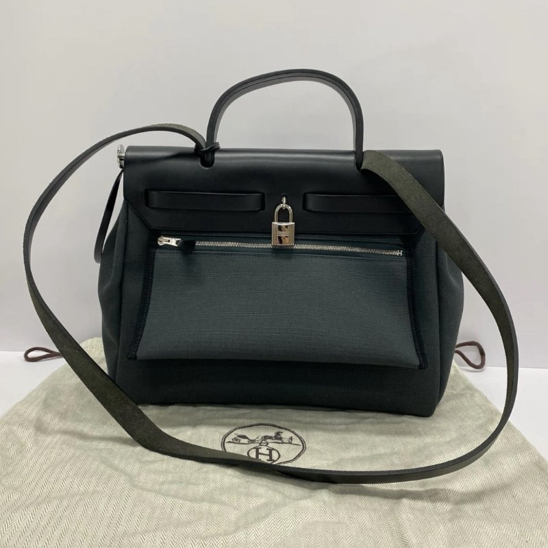 HERMES herbag31銀扣子母手提斜背包 31*25*11 98新配件塵袋-5