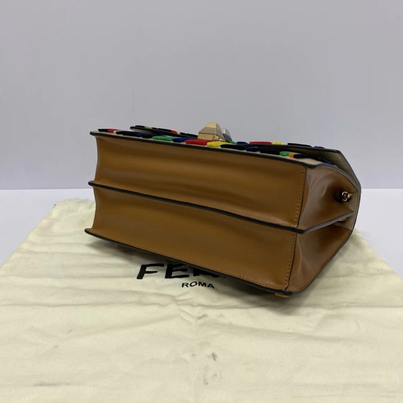 FENDI 限量款絲絨手提肩背斜背包 24.5*17*11 99新配件塵袋-3