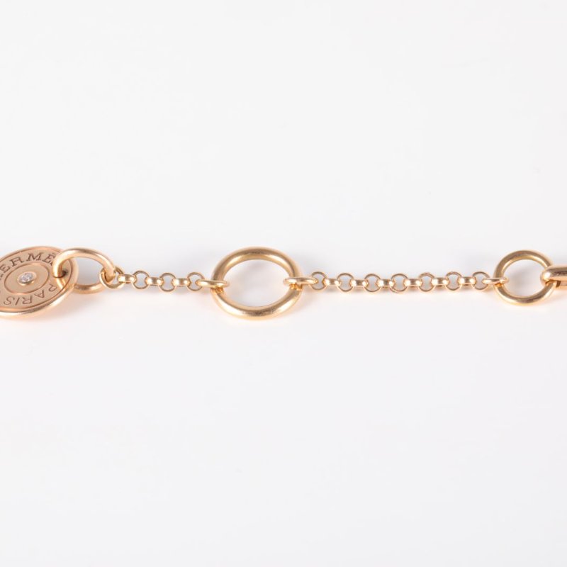 HERMES 18K玫瑰金鑽石玫瑰金Gambade手鏈18K/手鍊／手環-4