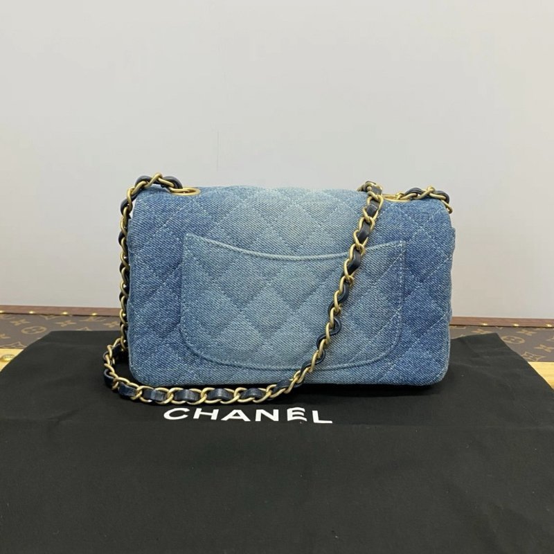 CHANEL 24A牛仔大mini 20*13*7 全新閒置配件盒子塵袋購證-5
