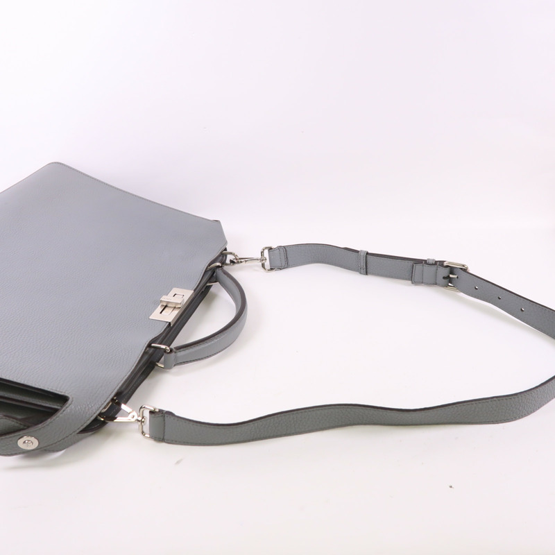 FENDI 牛皮皮革Peekaboo I See U Medium銀扣手挽肩背兩用袋-8