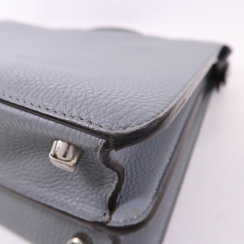 FENDI 牛皮皮革Peekaboo I See U Medium銀扣手挽肩背兩用袋-13