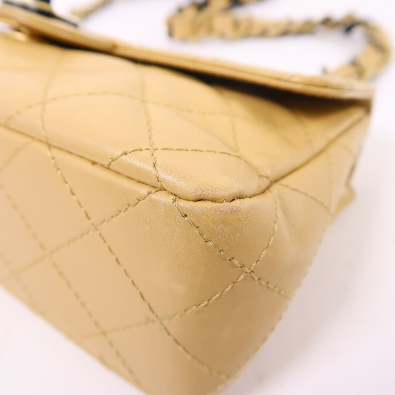 CHANEL 羊皮皮革Chain Shoulder鏈帶肩背袋-10