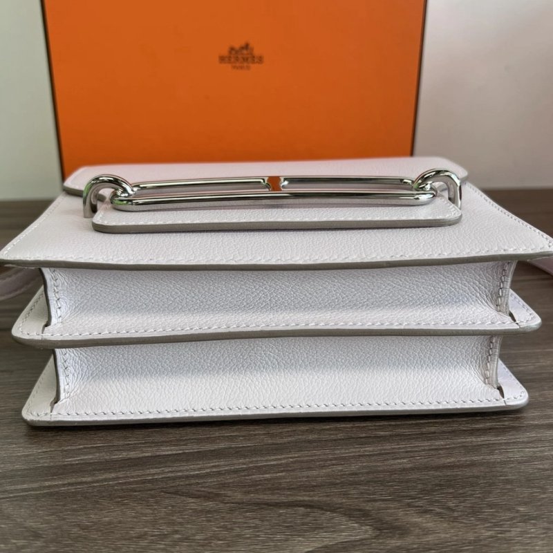 HERMES 豬鼻子19夢幻紫銀扣肩背斜背包19*16*6 全新閒置配件盒子塵袋購證-3