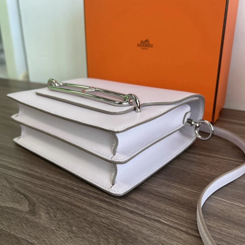 HERMES 豬鼻子19夢幻紫銀扣肩背斜背包19*16*6 全新閒置配件盒子塵袋購證-4