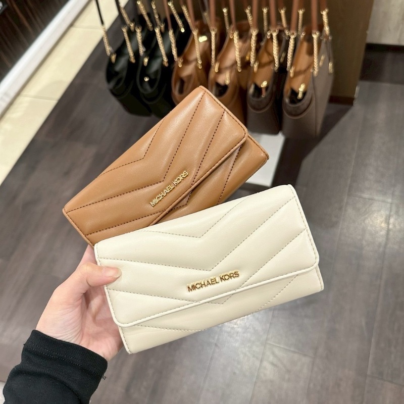 全新品 美國MK 小香風三折長夾-1