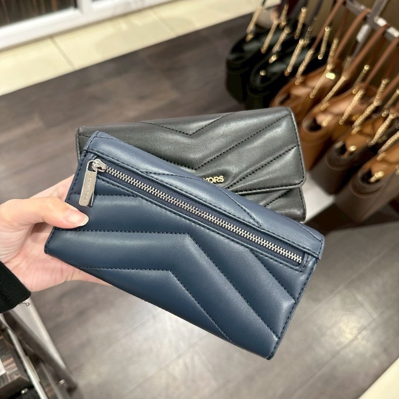 全新品 美國MK 小香風三折長夾-3