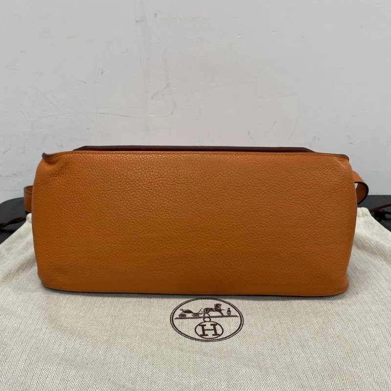 HERMES Jypsiere 火焰橙9J銀扣肩背斜背包 23*17*5 98新配件塵袋-3