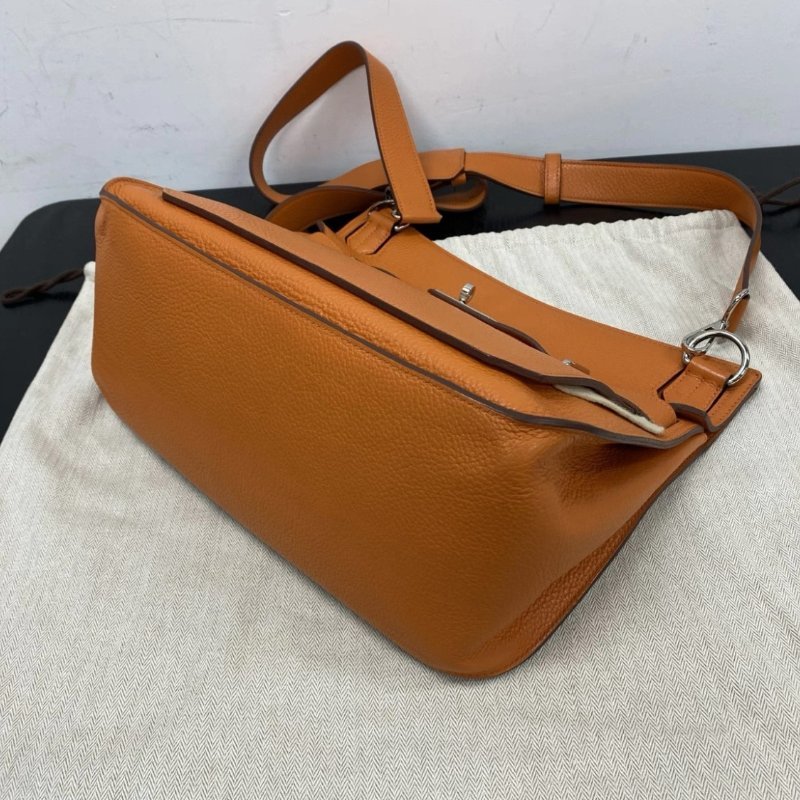 HERMES Jypsiere 火焰橙9J銀扣肩背斜背包 23*17*5 98新配件塵袋-4
