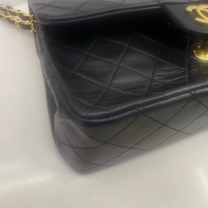 Vintage Chanel Classic Flap Bag 黑色菱格紋手袋-9