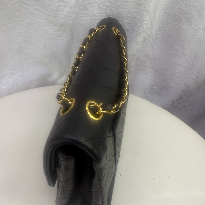 Vintage Chanel Classic Flap Bag 黑色菱格紋手袋-19