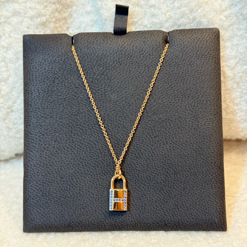 Hermes Kelly Cadenas玫瑰金鑽石頸鏈-3