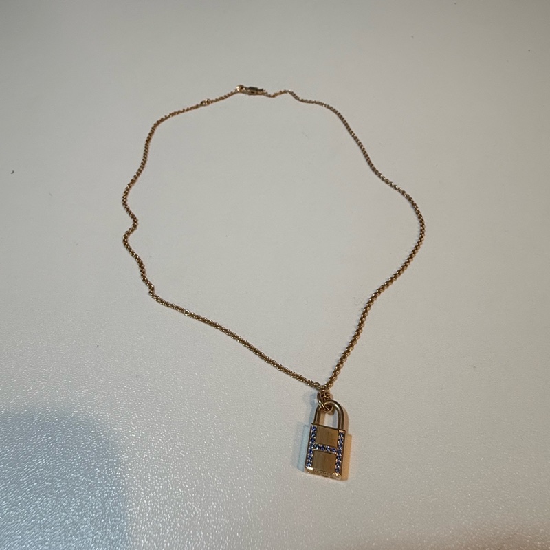 Hermes Kelly Cadenas玫瑰金鑽石頸鏈-4