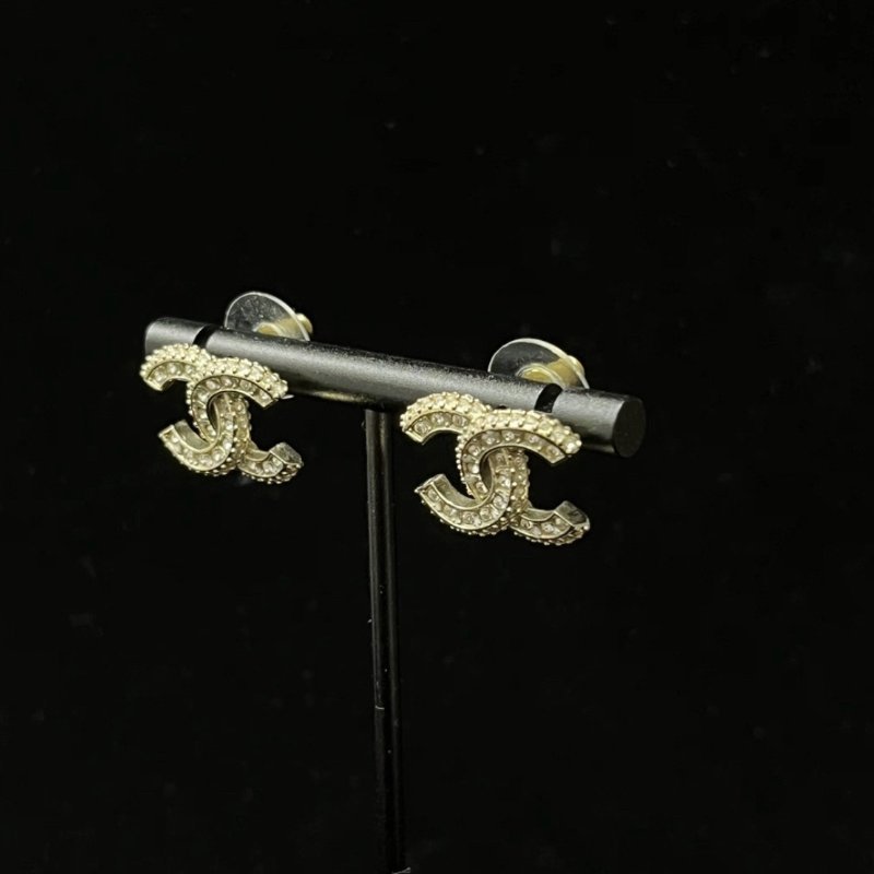 CHANEL 雙C水滴銀色珍珠耳釘 98新配件盒子-2