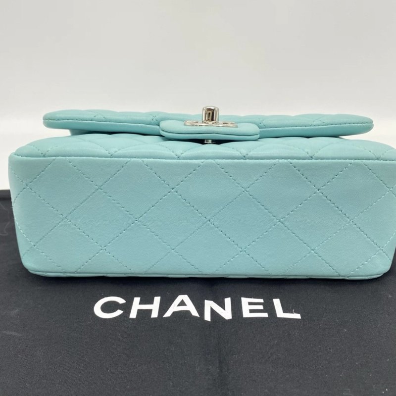 CHANEL Tiffany藍銀扣大mini 20*12*6 98新配件塵袋保卡-3