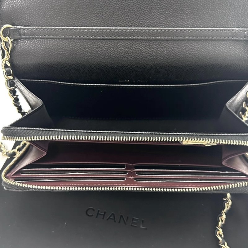 CHANEL 黑金荔枝牛CF WOC 二合一鏈條包 19.5*12.5*3.5 98新配件塵袋購證-1