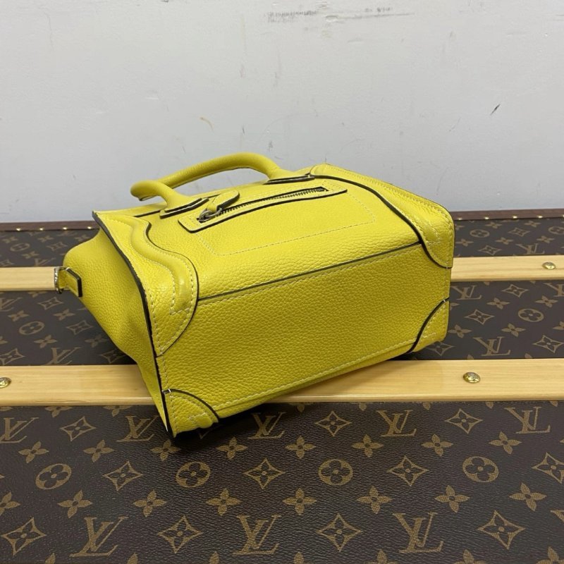 CELINE 黃色小號笑臉手提肩背斜背包 19*18.5*9 98新配件塵袋-2