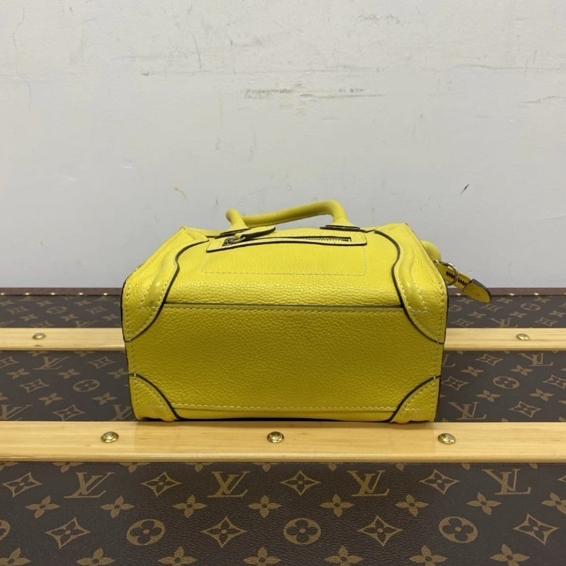 CELINE 黃色小號笑臉手提肩背斜背包 19*18.5*9 98新配件塵袋-3