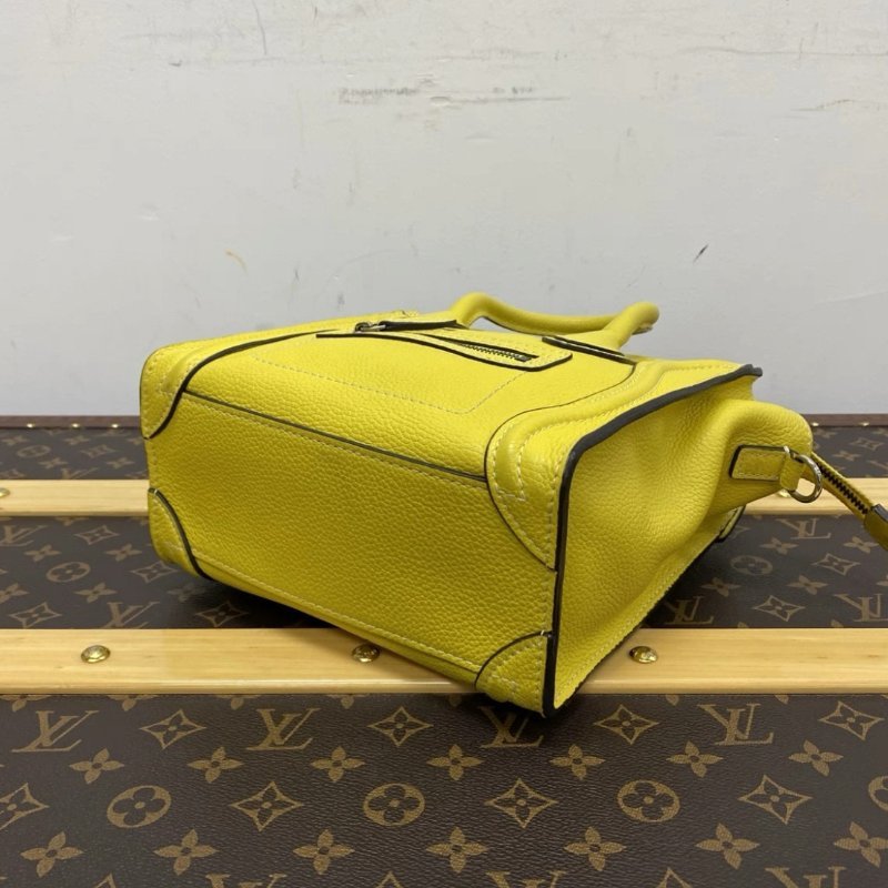 CELINE 黃色小號笑臉手提肩背斜背包 19*18.5*9 98新配件塵袋-4