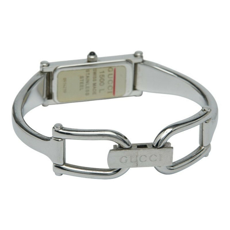 Gucci 女士石英手鐲腕錶 1500L 粉紅色錶盤不鏽鋼錶帶-2