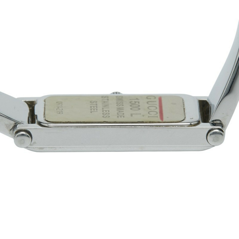 Gucci 女士石英手鐲腕錶 1500L 粉紅色錶盤不鏽鋼錶帶-5