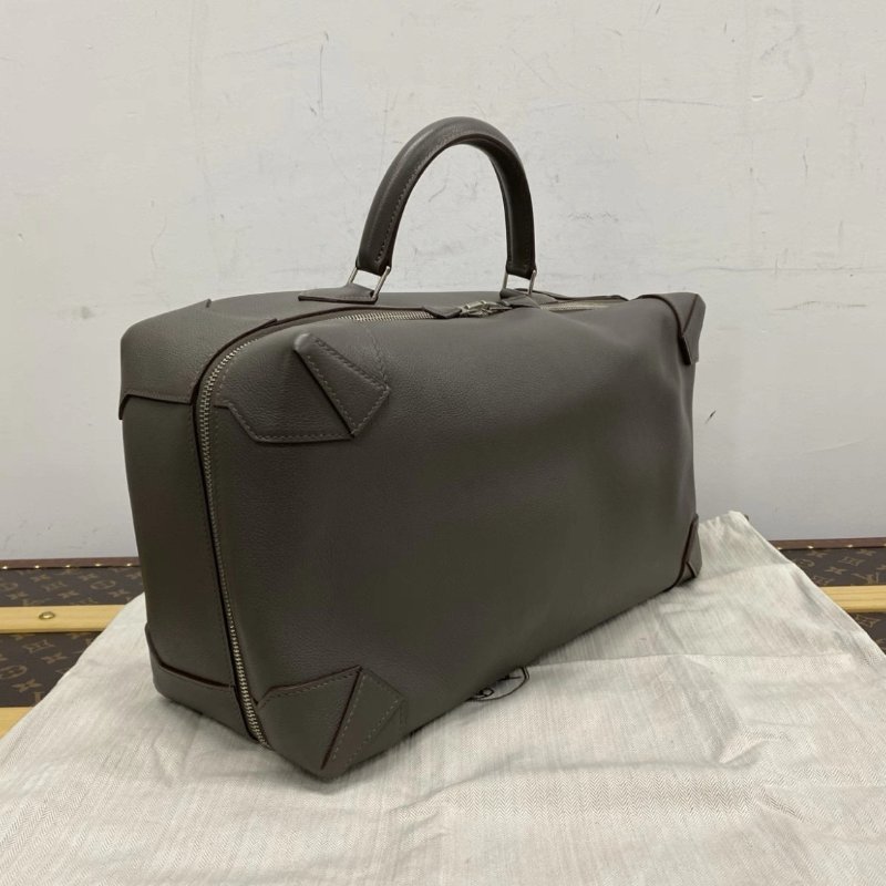 HERMES 灰銀扣maxibox保齡球手提包 36*22*15 98新配件塵袋-1