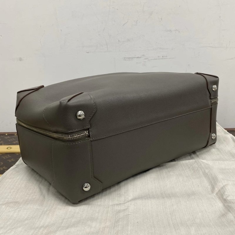 HERMES 灰銀扣maxibox保齡球手提包 36*22*15 98新配件塵袋-2