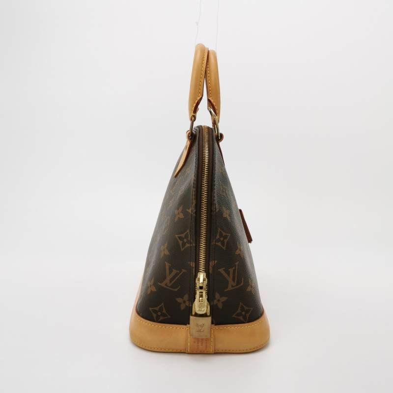 Louis Vuitton (LV) Alma 小號 植鞣革Monogram印花貝殼包手提包-3