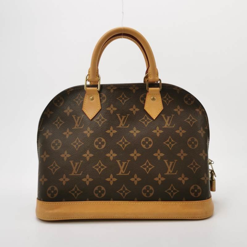 Louis Vuitton (LV) Alma 小號 植鞣革Monogram印花貝殼包手提包-5
