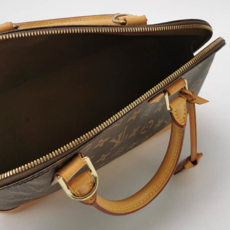Louis Vuitton (LV) Alma 小號 植鞣革Monogram印花貝殼包手提包-6