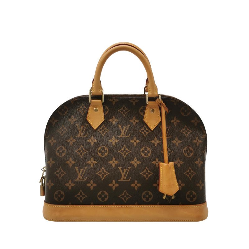 Louis Vuitton (LV) Alma 小號 植鞣革Monogram印花貝殼包手提包-0