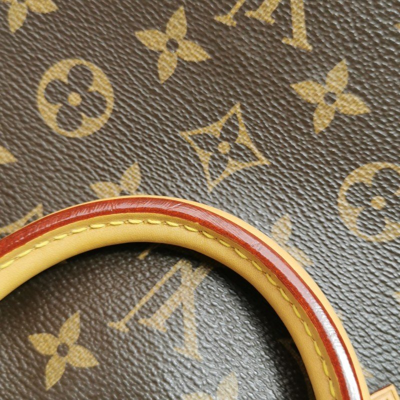 Louis Vuitton (LV) Alma 小號 植鞣革Monogram印花貝殼包手提包-23