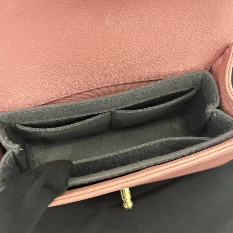 CHANEL 粉色金扣Leboy小號肩背斜背鏈條包 20.5*12*8.5 98新配件盒子塵袋-1