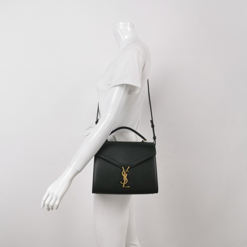 Saint Laurent Cassandra 中號 牛皮純色YSL標誌信封式翻蓋斜挎包-1