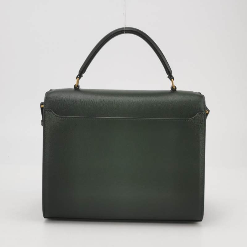 Saint Laurent Cassandra 中號 牛皮純色YSL標誌信封式翻蓋斜挎包-4