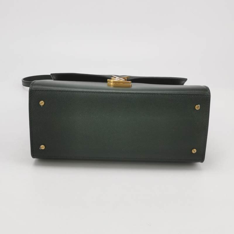 Saint Laurent Cassandra 中號 牛皮純色YSL標誌信封式翻蓋斜挎包-5