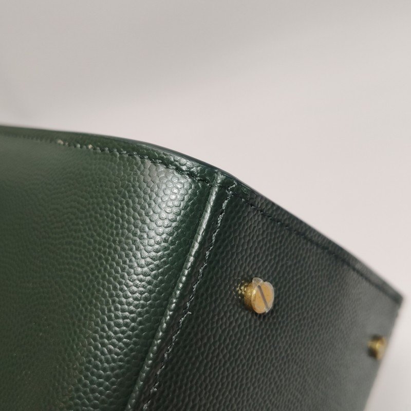 Saint Laurent Cassandra 中號 牛皮純色YSL標誌信封式翻蓋斜挎包-17