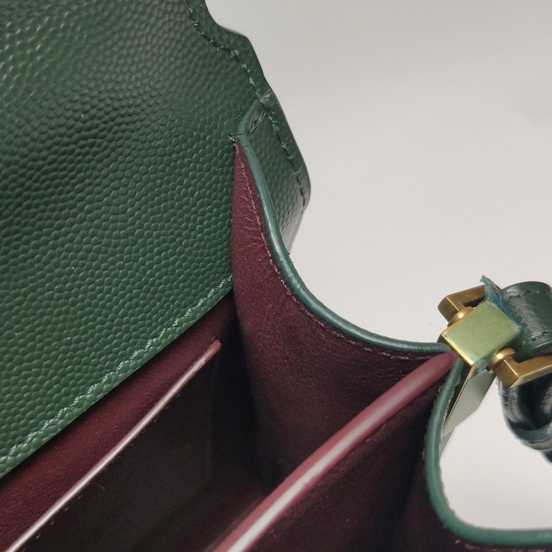 Saint Laurent Cassandra 中號 牛皮純色YSL標誌信封式翻蓋斜挎包-20